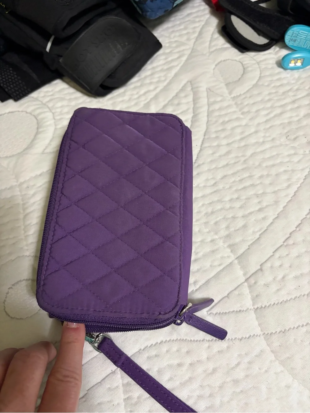 Vera Bradley Quilted Purple Wristlet Wallet - Picture 5 of 5